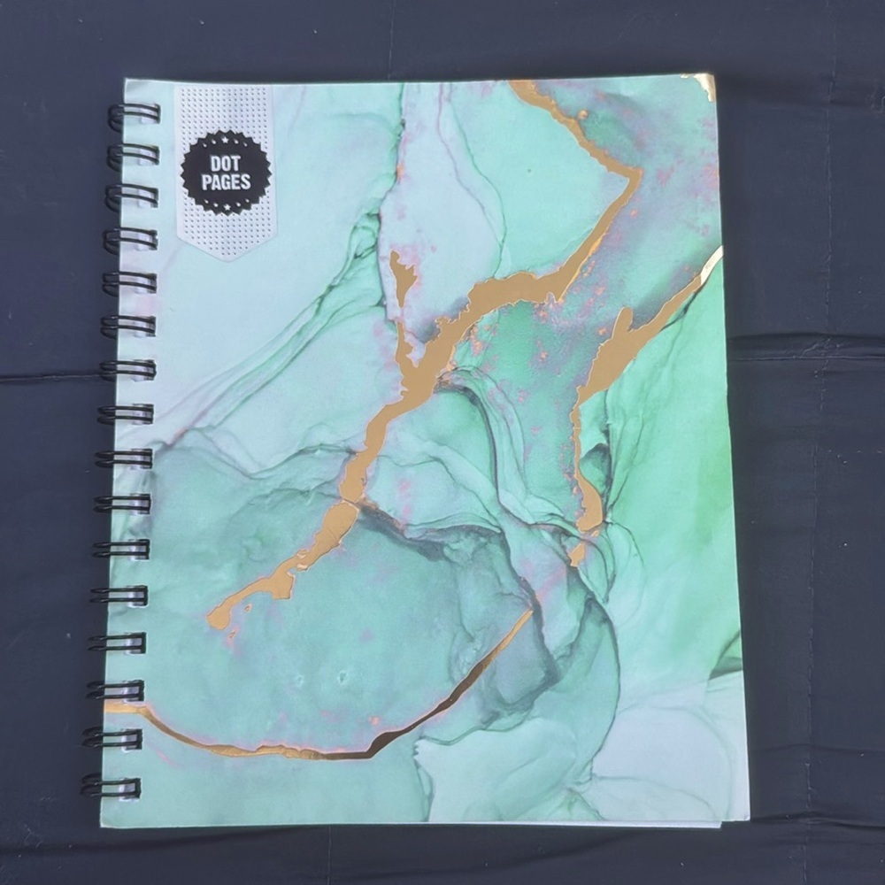 Marble Print Spiral Dot Page Notebook